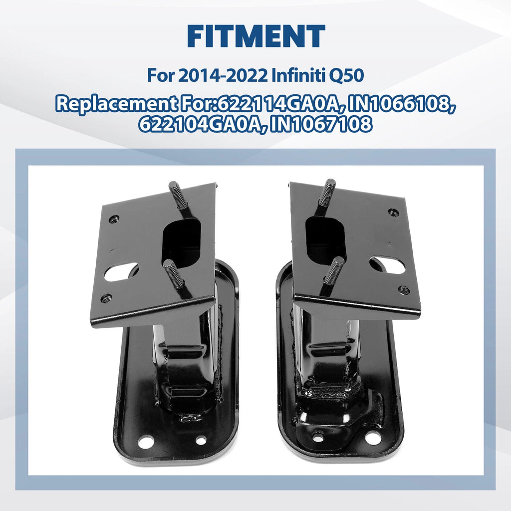 Front Bumper Bracket Reinforcement for Infiniti Q50 (2014–2022) Pair