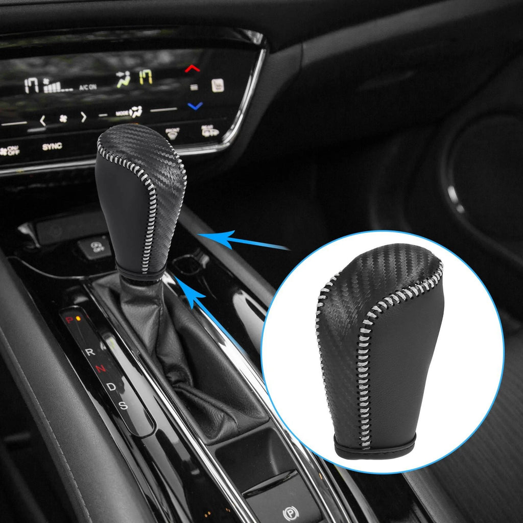 Shift Knob Cover for Mazda 3 (2014–2018) - Black with Gray Stitches