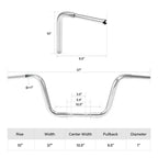 Set of 4 Rise Ape Hanger Handlebars for Harley Softail Heritage (2010–2019)