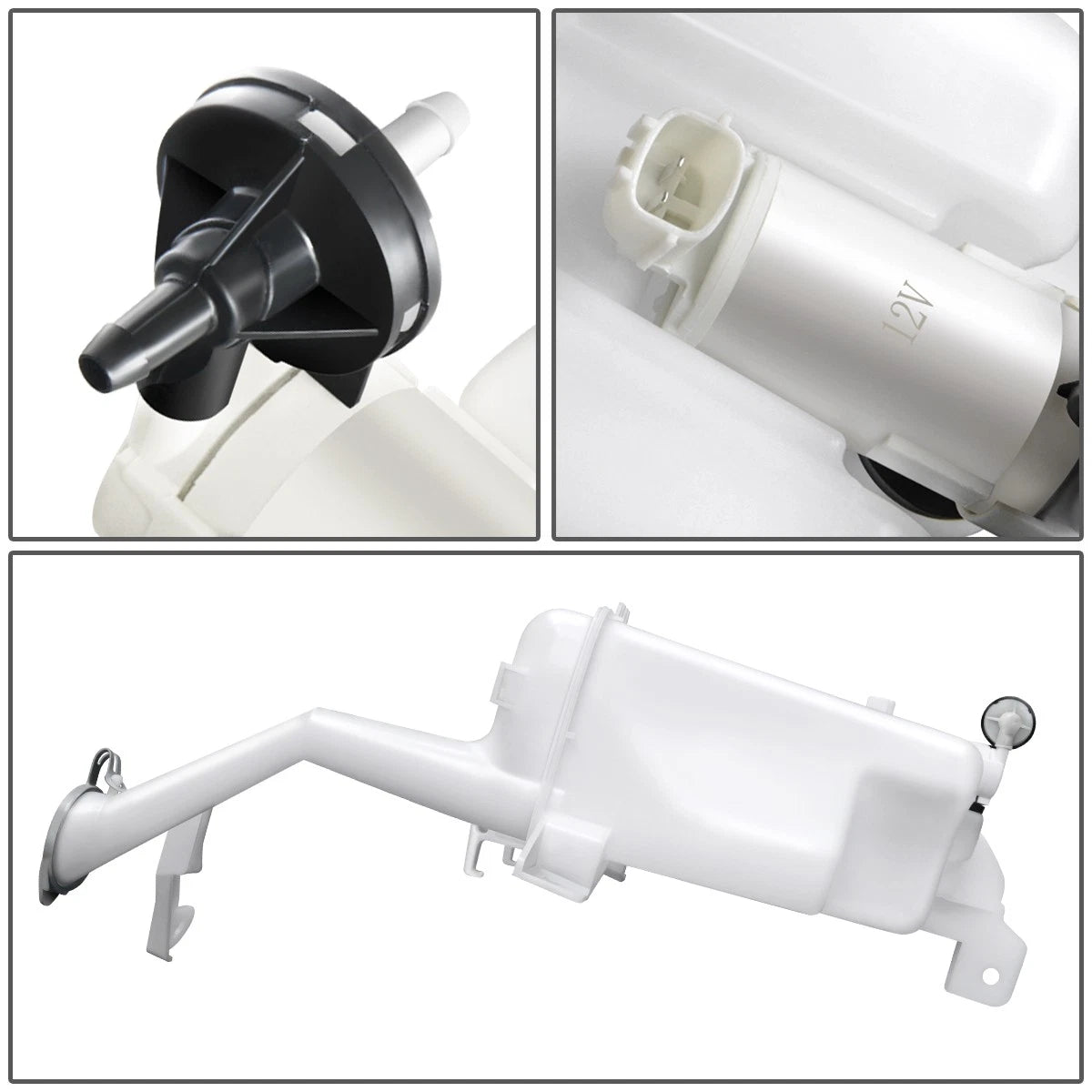 Windshield Washer Fluid Reservoir Tank Bottle w/Cap & Pump for Nissan Versa (2014–2019)