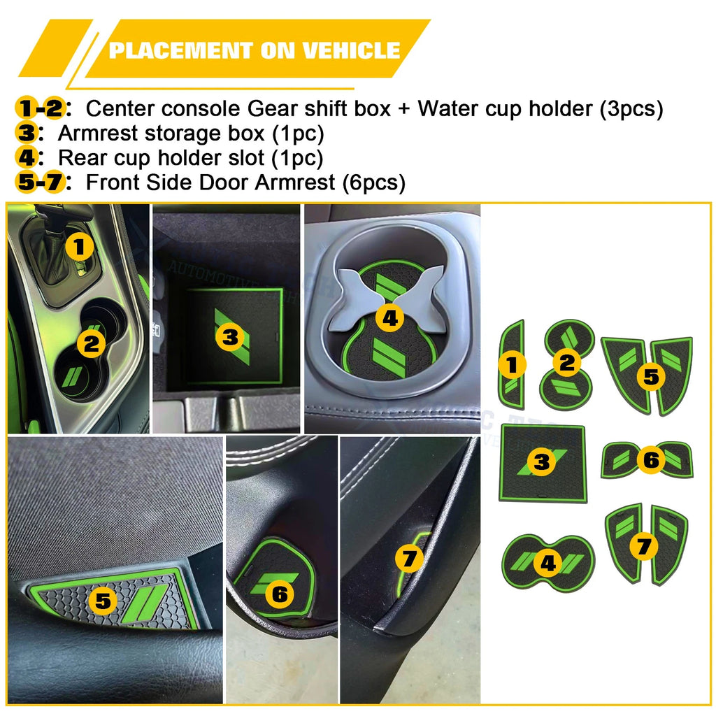 Soft Green Car Interior Anti-dust Mats Accessories for Dodge Challenger (2015-2023)