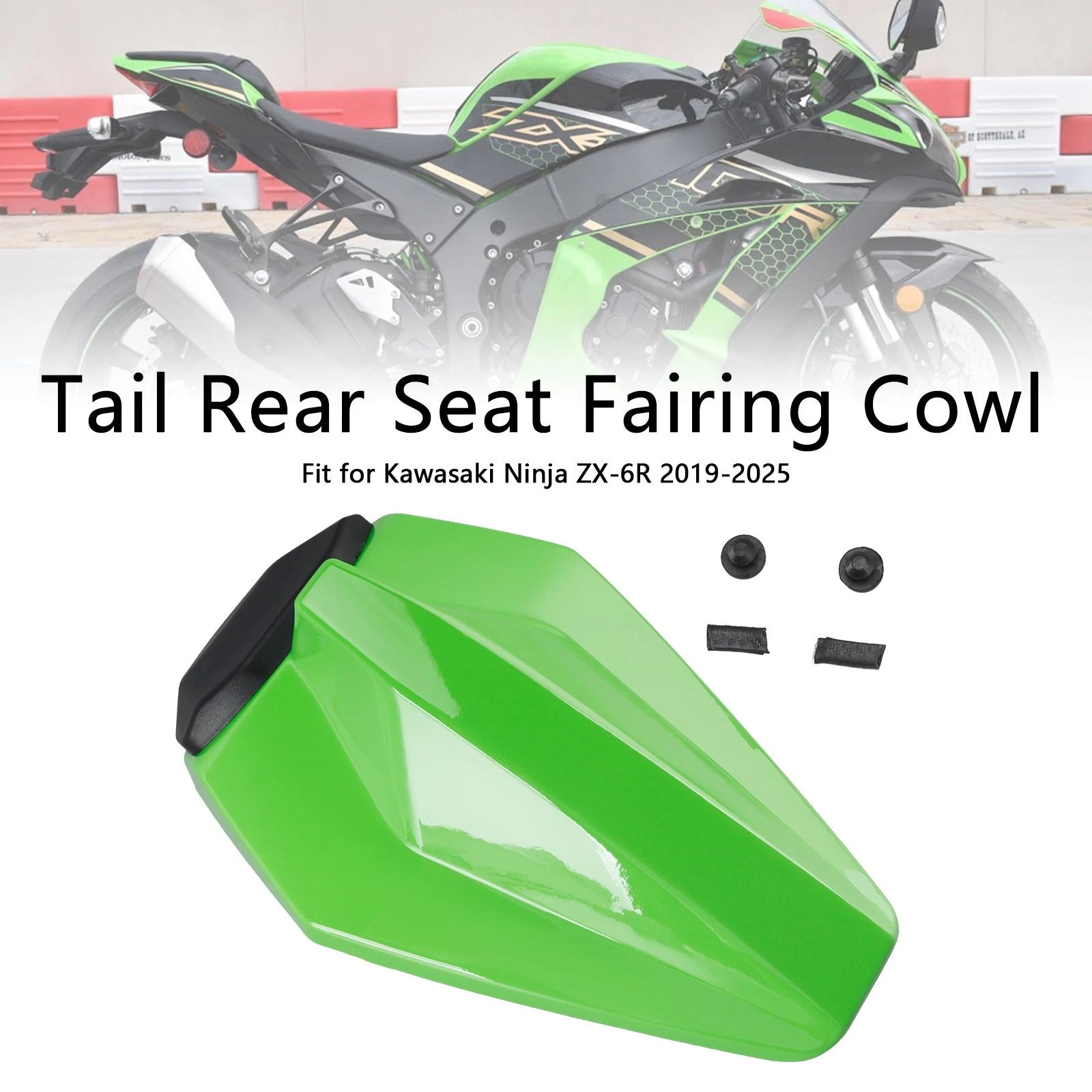 Racing Tail Rear Seat Fairing Cowl for Kawasaki ZX6R (2019–2025) Green