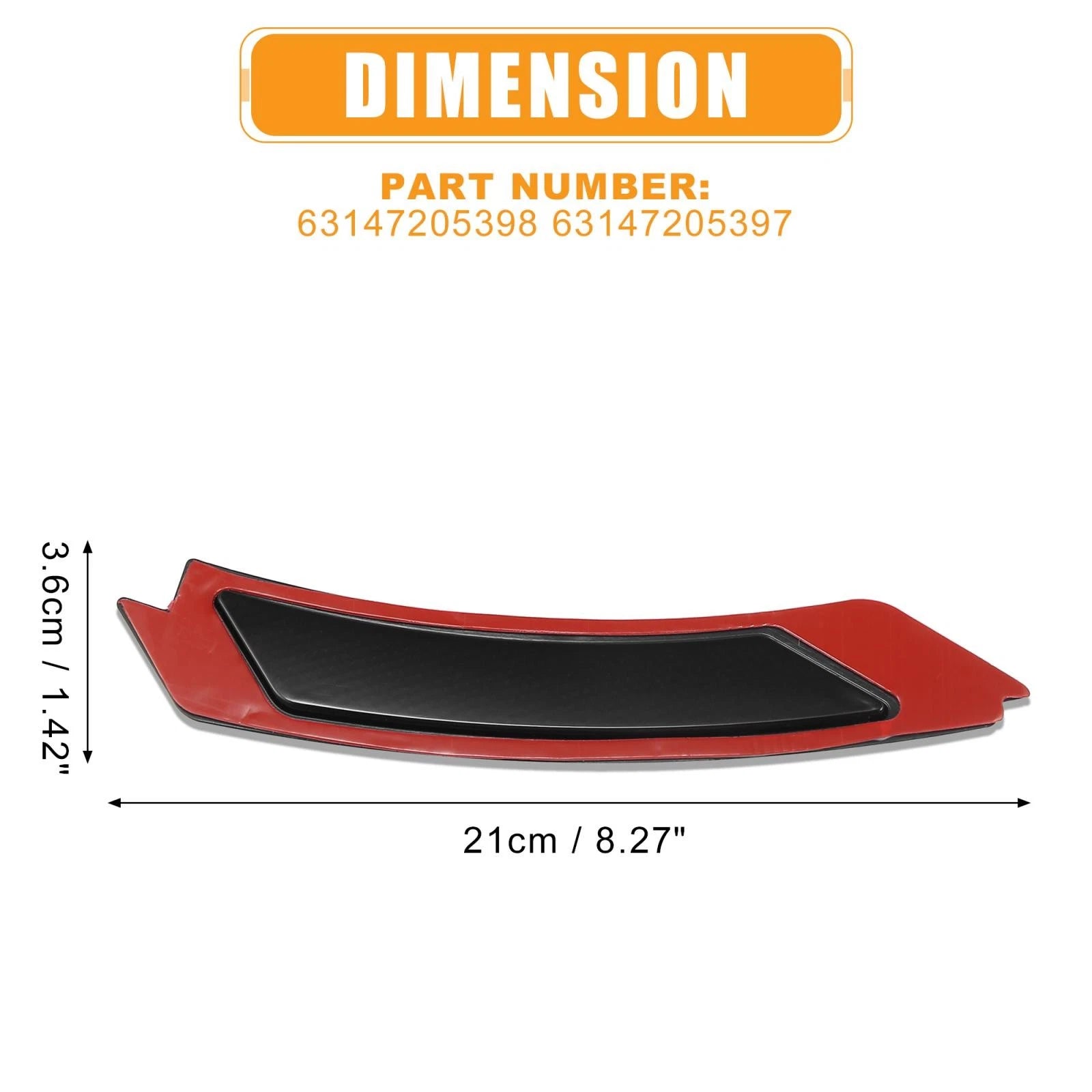 Pair Bumper Reflector 63147205397 for BMW 3 Series E90 E91 (2009–2011) Black