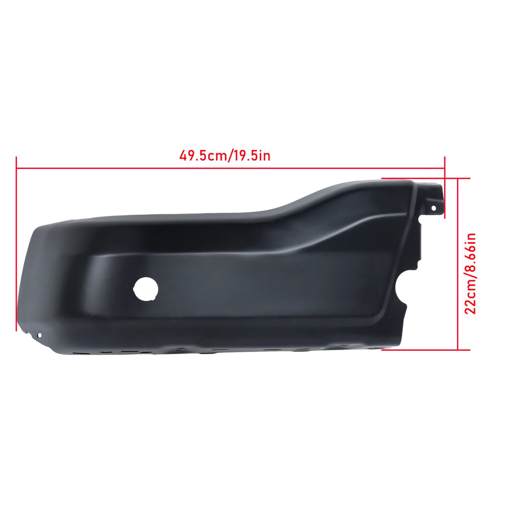 Bumper End for Ford Ranger (2019–2023) with Sensor Holes, Right Rear, Black