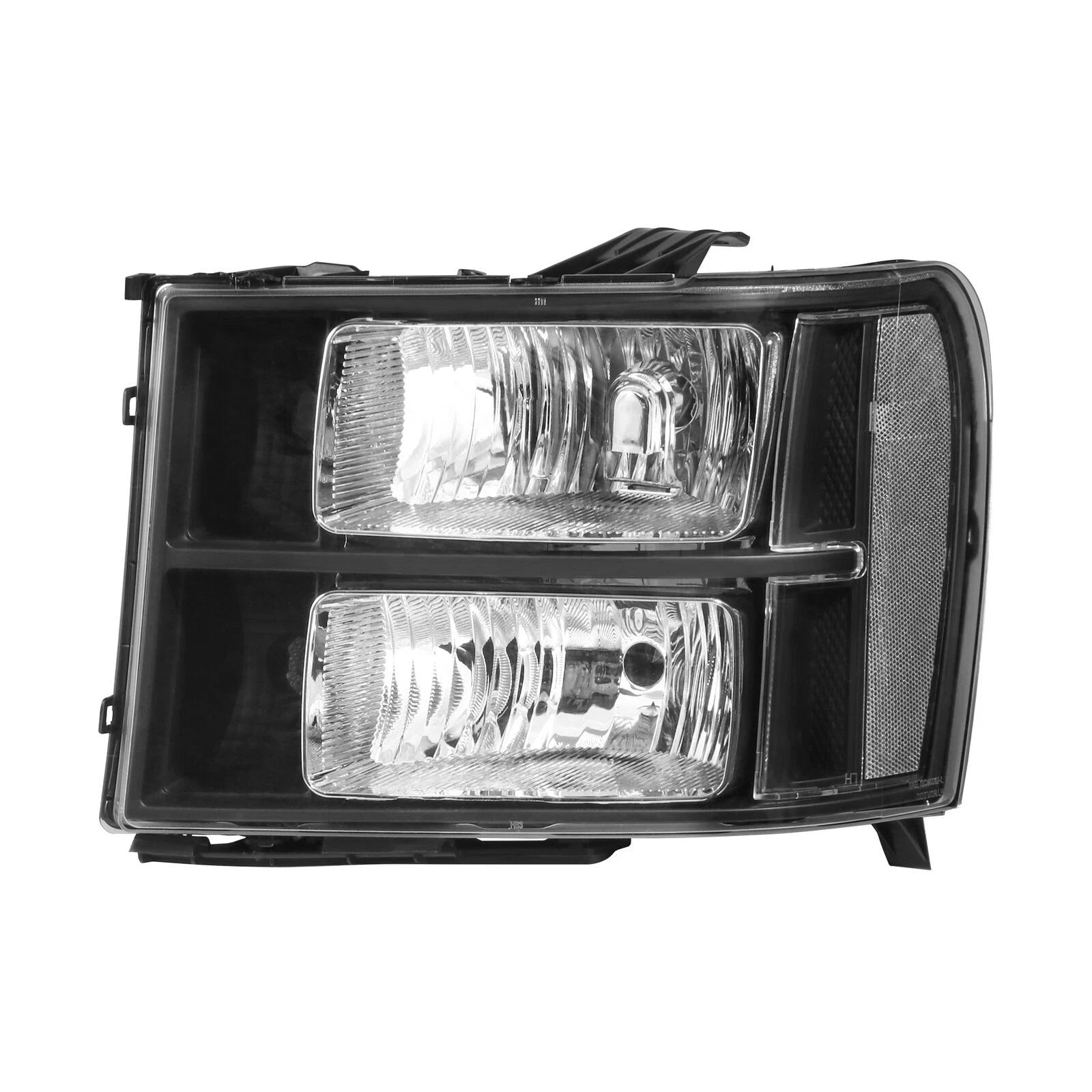 Set of 2 Black Headlights for GMC Sierra 1500 2500HD 3500HD (2007–2013)