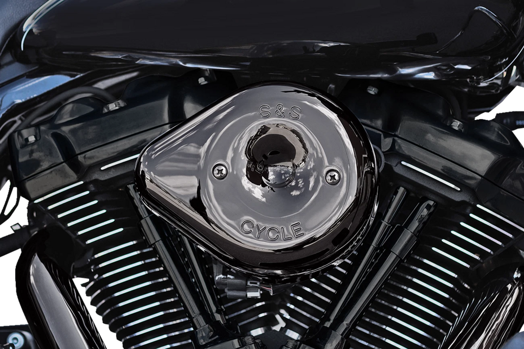 S&S Cycle Stealth Teardrop Air Cleaner Cover for Harley M8 (2017–2023) - Lava Chrome 170-0779