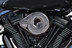 S&S Cycle Stealth Teardrop Air Cleaner Cover for Harley M8 (2017–2023) - Lava Chrome 170-0779