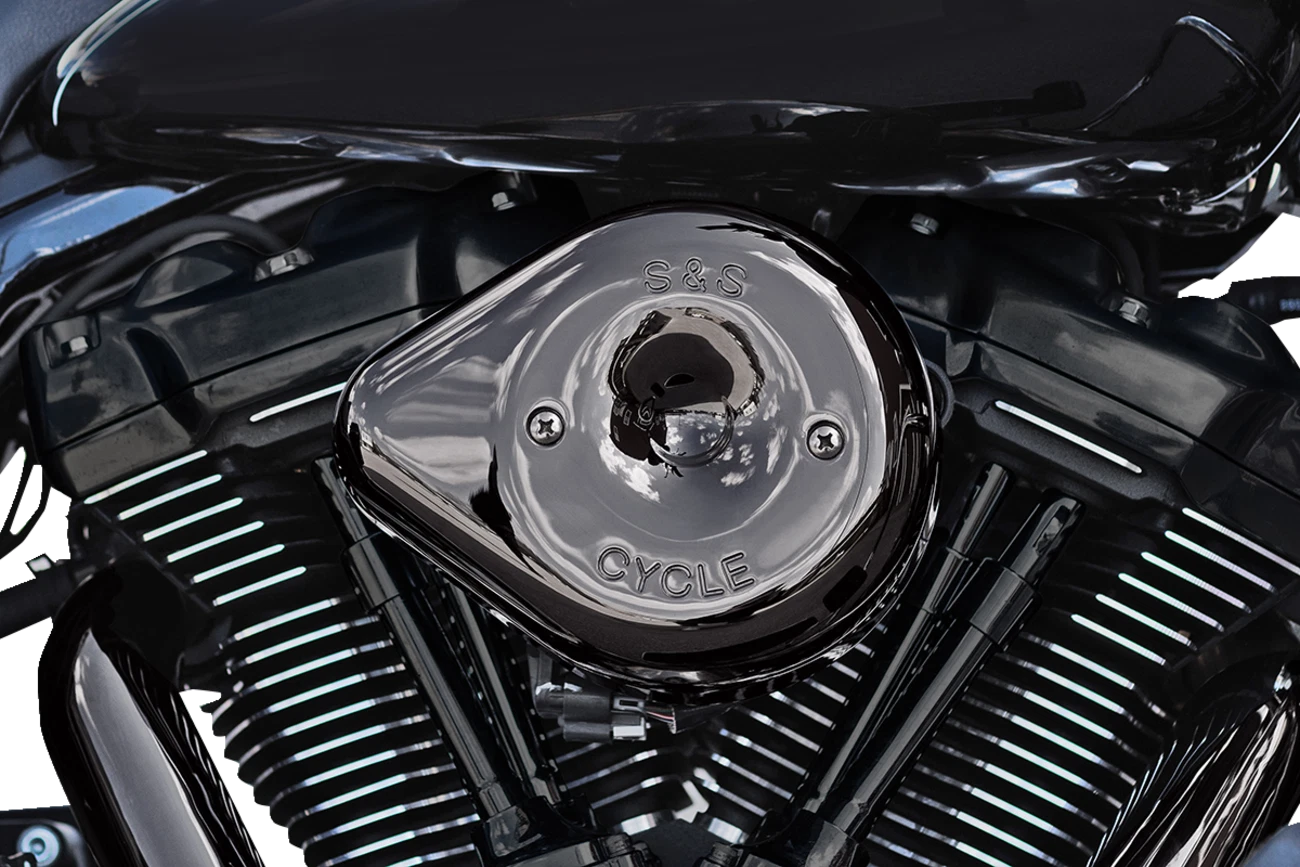 S&S Cycle Stealth Teardrop Air Cleaner Cover for Harley M8 (2017–2023) - Lava Chrome 170-0779