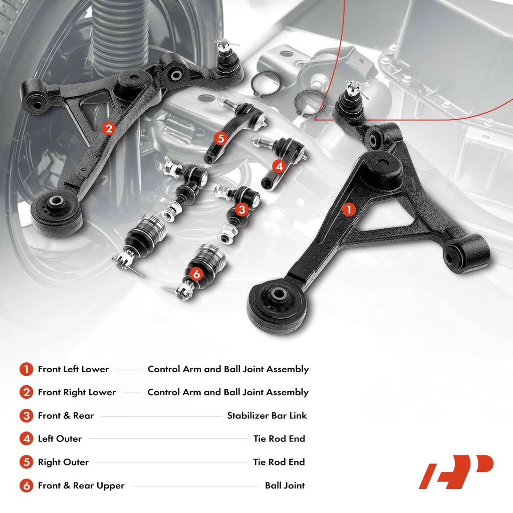 Set of 8 Front Lower Control Arms with Ball Joints for Chevy Dodge