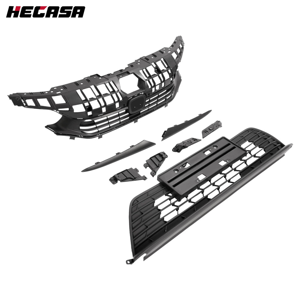 Front Bumper Upper & Lower Grill with Headlight Eyelid for Honda Civic (2022–2023)