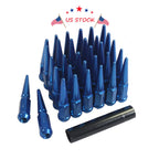 32 pcs Blue Spike Lug Nuts for Ford F250 F350 Dodge Ram 2500 3500