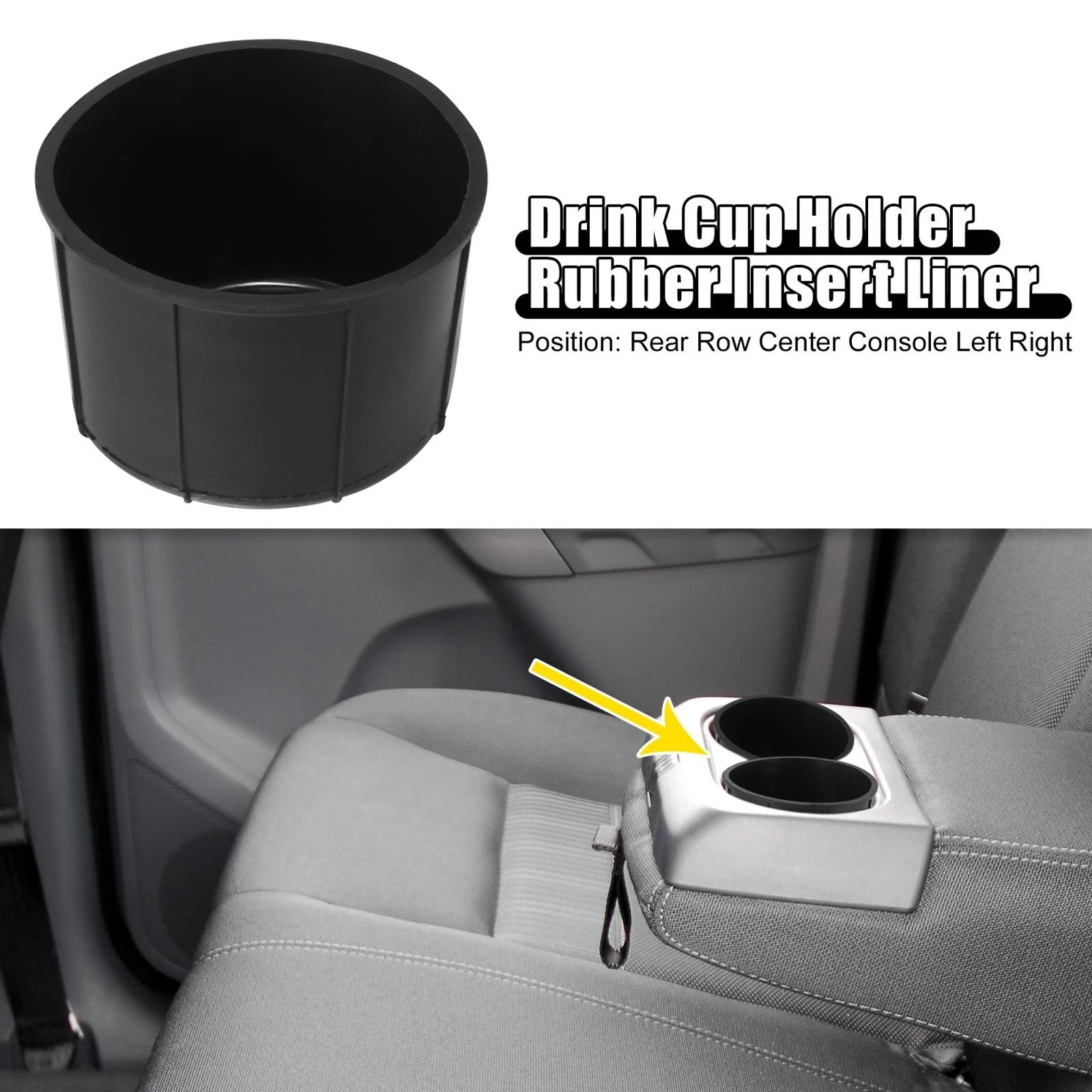 2X Rear Row Center Console Drink Cup Holder for Ford F-150 (2009–2014)