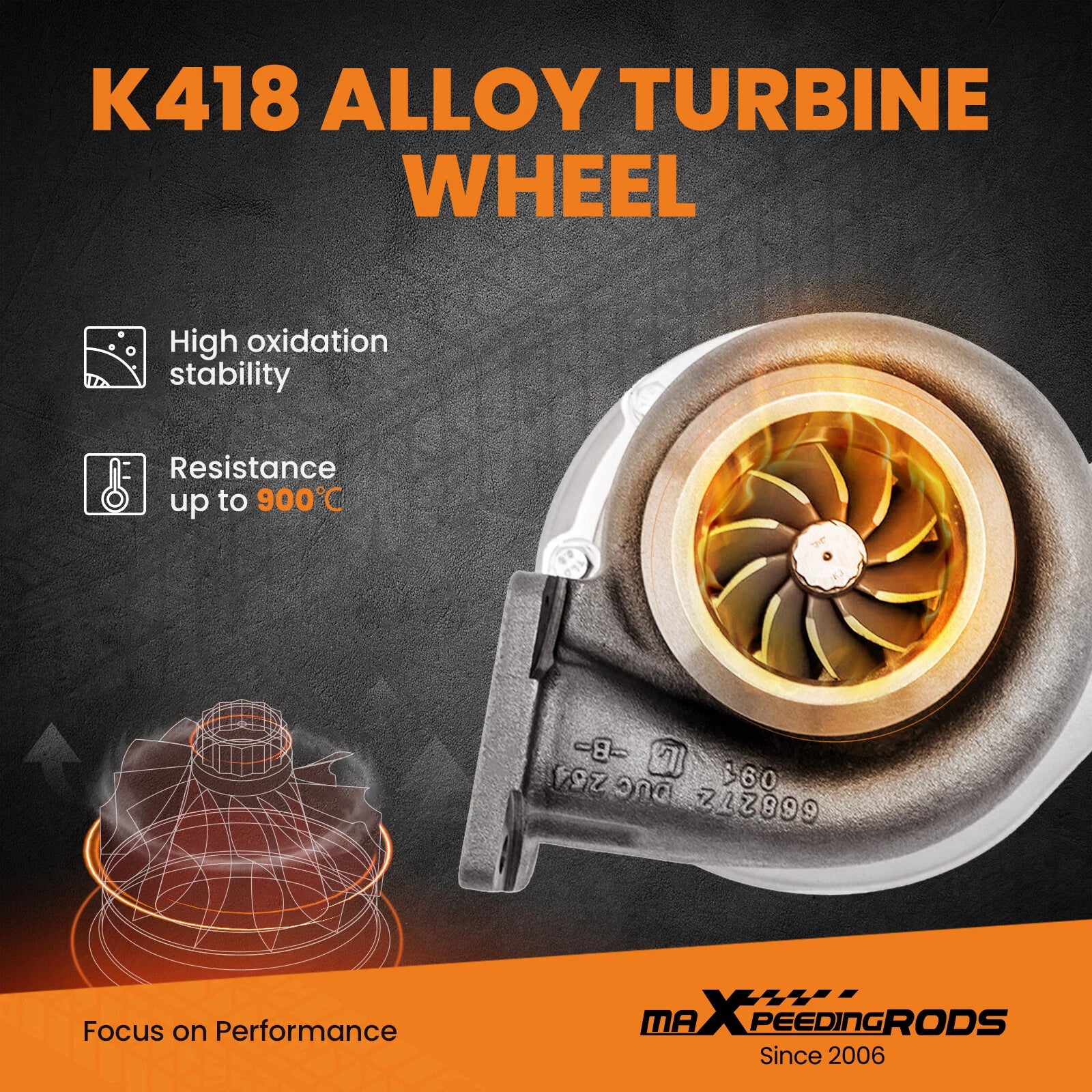 Turbocharger S300SX3-S366 T4 A/R .91 320-800HP Twin Scroll for