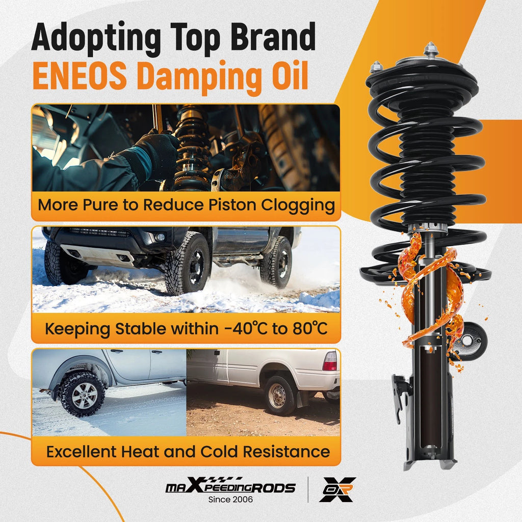 2X Front Shock Struts w/Coil Spring Assembly for Toyota Prius (2010–2015)