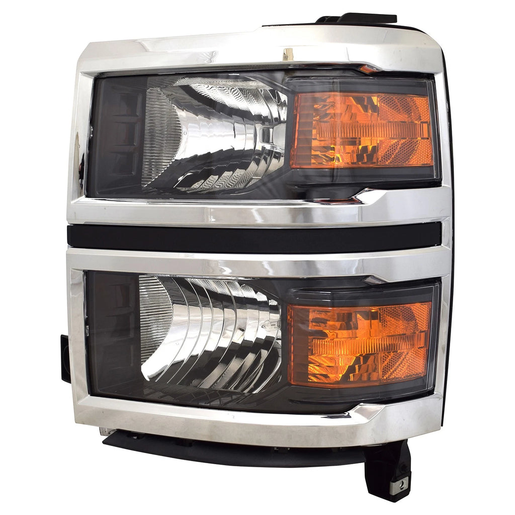 Replacement Chrome Driver Side Halogen Headlight Assembly w/o Projector