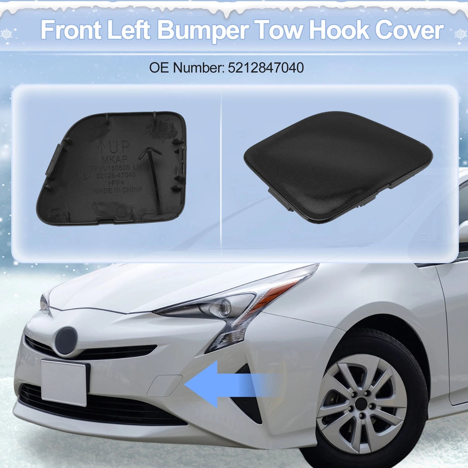 Tow Hook Cover Cap for Toyota Yaris LE (2017–2019) No. 521270DB10