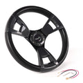 14" Billet Steering Wheel for Universal Fit - Black Grip, Carbon Fiber Trim