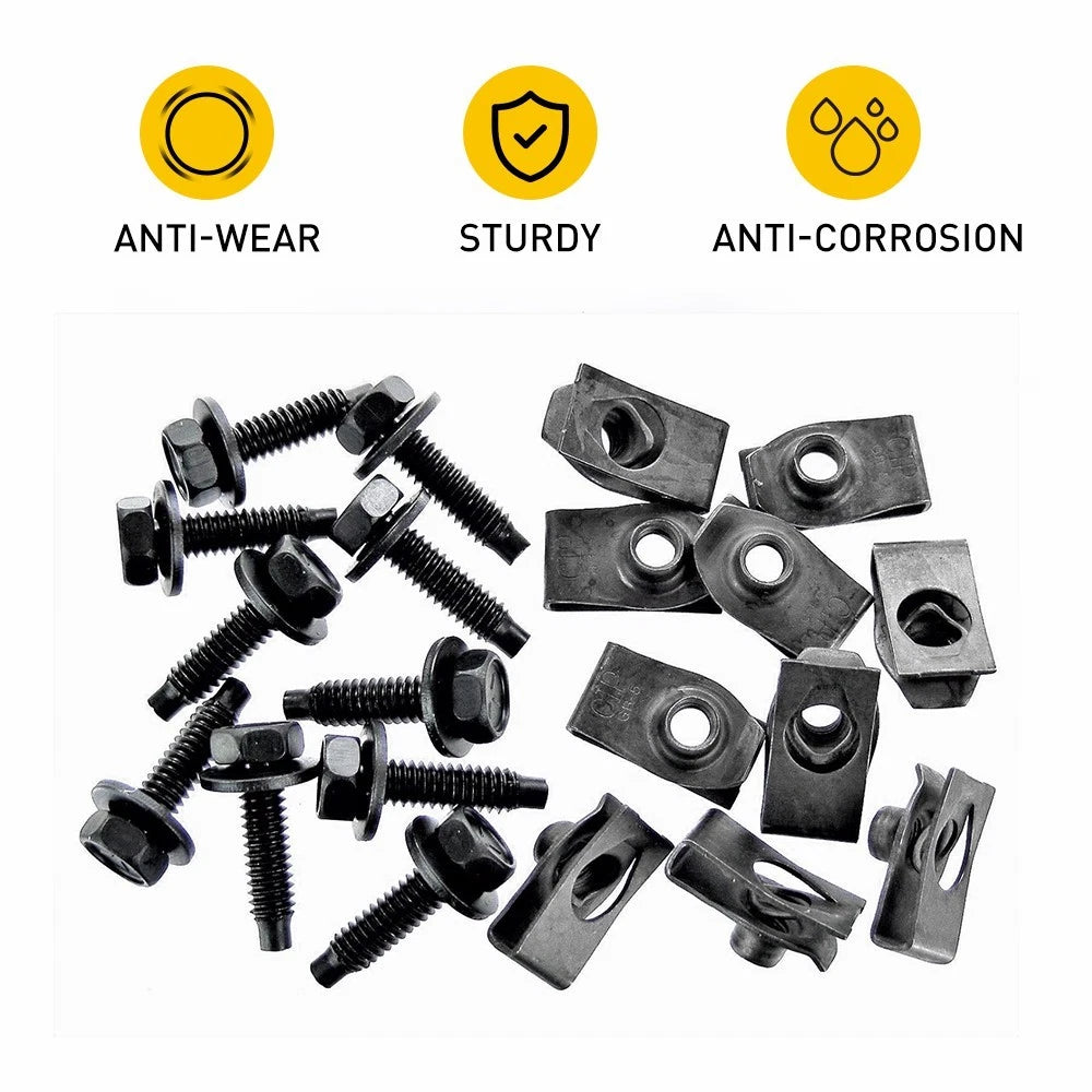 Set of 40 Body Bolts U-nut Clips for Ford Truck
