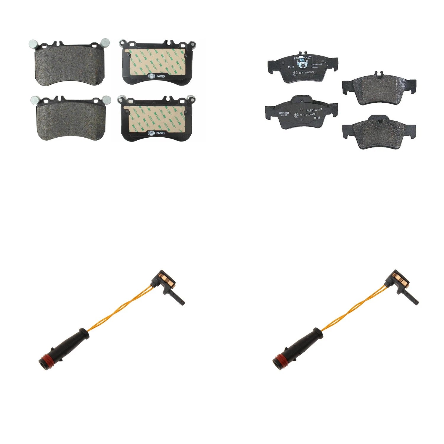 Hella Disc Brake Pad Kit w/ Sensors for Mercedes-Benz CLS550 (2012–2018)