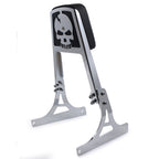 Chrome Skull Backrest Sissy Bar Leather Pad for Softail FLSTSC FXST FXSTB FXSTS (2000–2017)