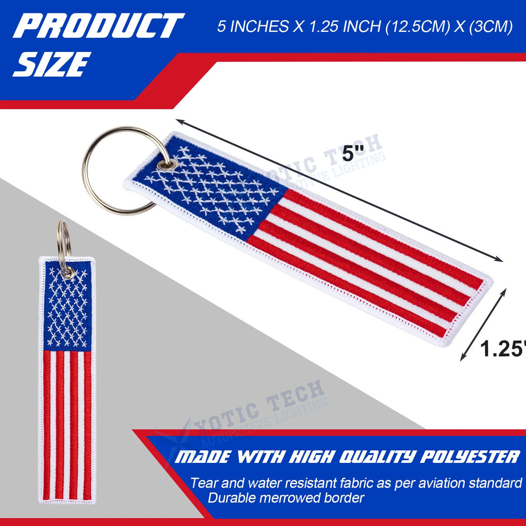 American Flag Keychain Tag for Motorcycle (Red/Blue) (2018-2025)