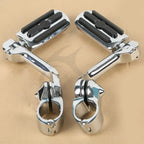 Chrome 1.25" 32mm Long Angled Adjustable Highway Foot Pegs for Harley