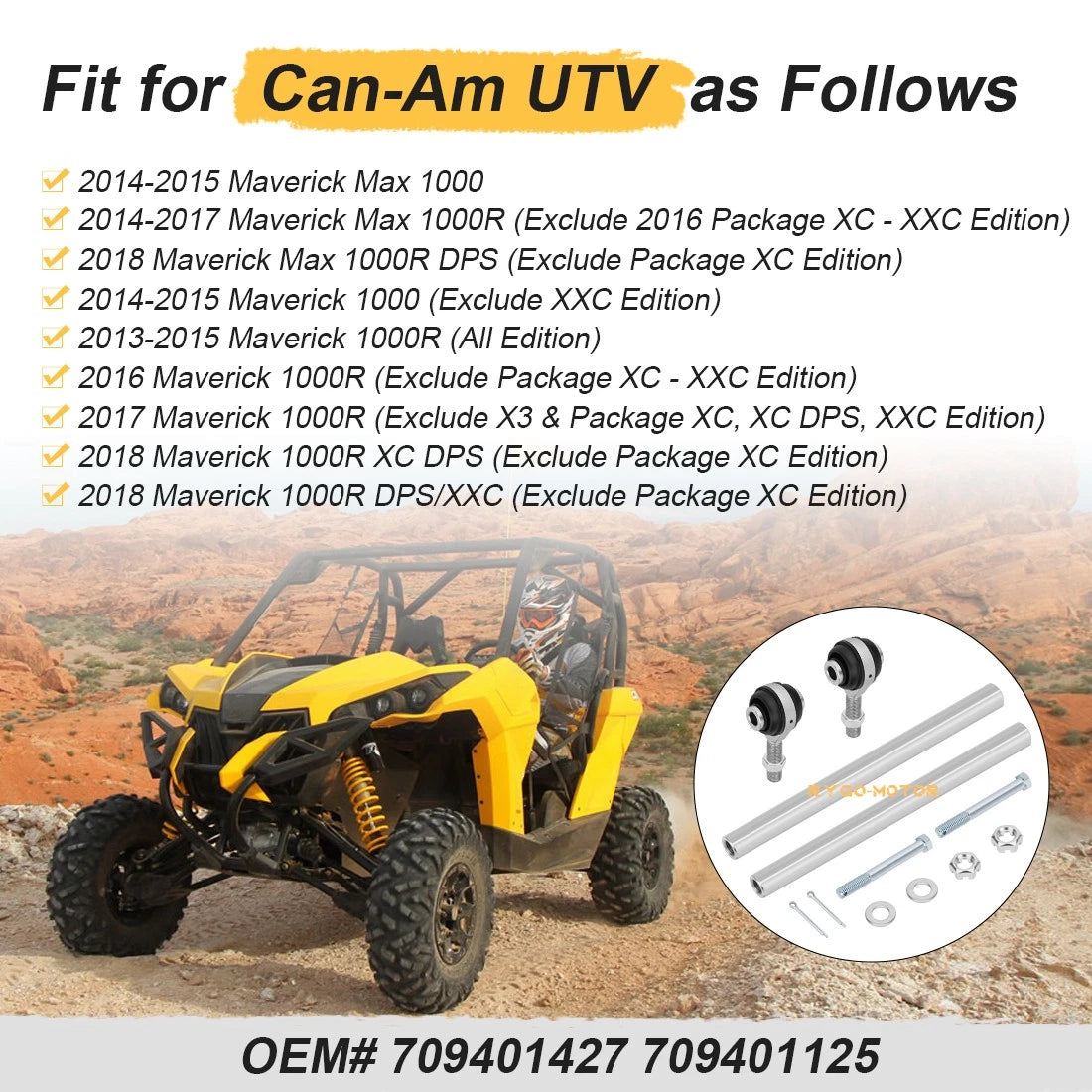 Heavy Duty Tie Rods & End Kit for Can-Am Maverick 1000R (2013–2018)