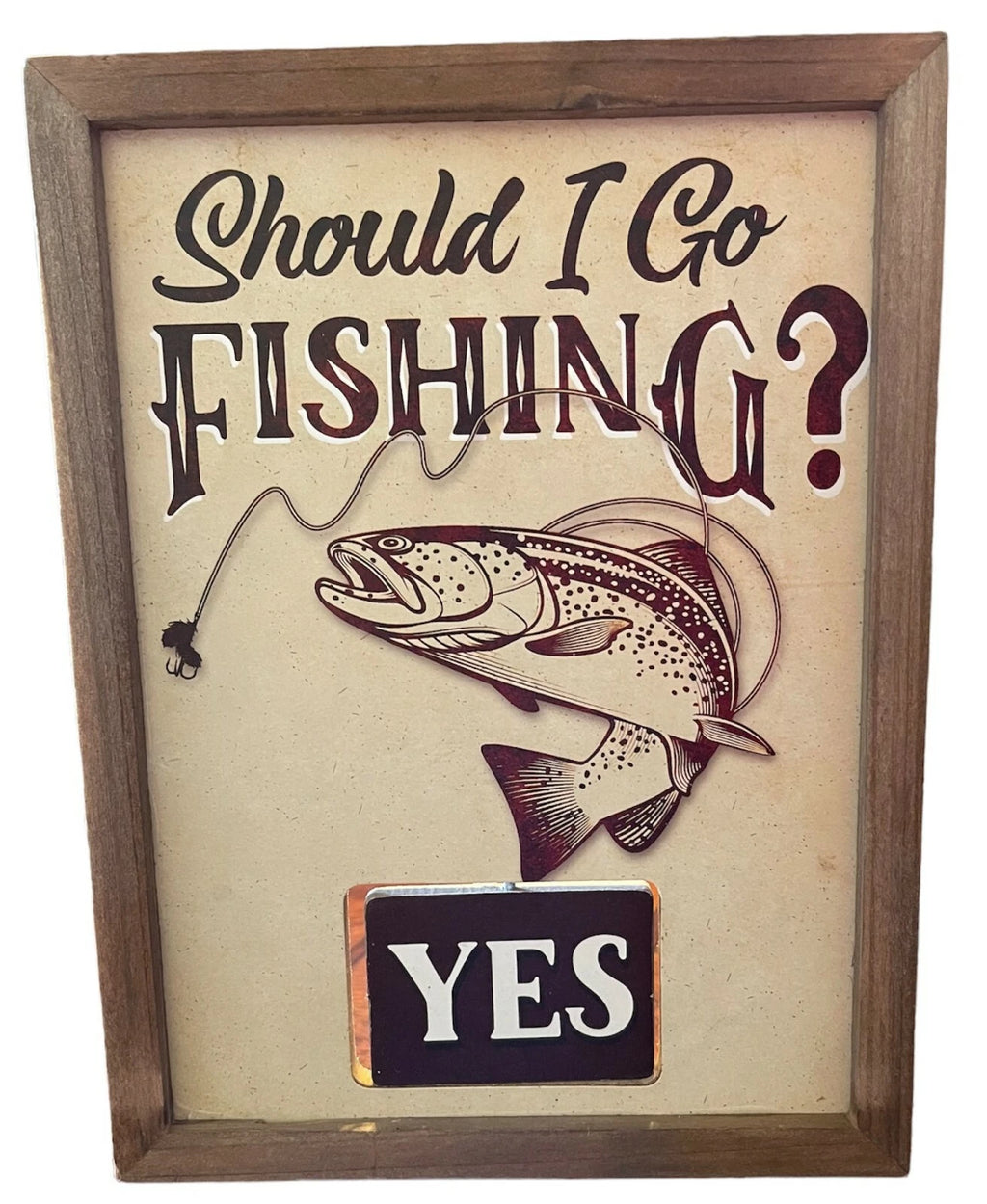 Should I Go Fishing Decor Spinner for Desktop/Wall (6” x 8” x 1.5”)
