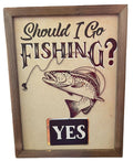 Should I Go Fishing Decor Spinner for Desktop/Wall (6” x 8” x 1.5”)