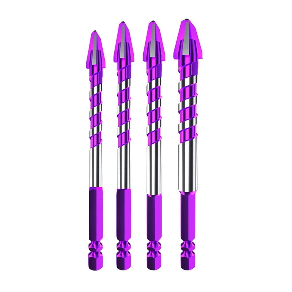 Set of 4 Carbide Drill Bits 6mm 8mm 10mm 12mm with 6 35mm Handle