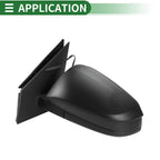 Left Side Door Mirror for Toyota RAV4 (2013–2015) Manual Folding Black