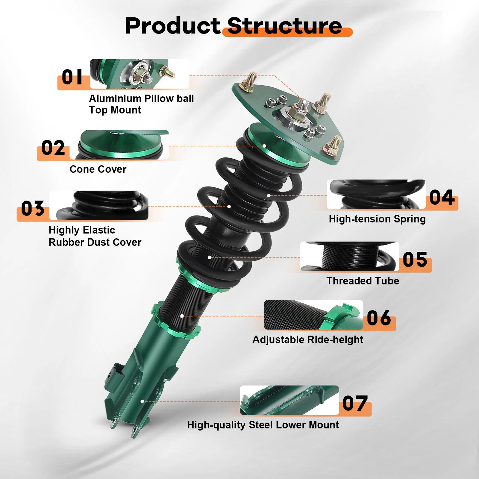 Coilovers for Hyundai Genesis Coupe (2011-2015) Height Adjustable Suspension