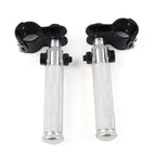 CNC Foot Pegs Footrest Folding for Universal Motorcycle (Silver, Pair)