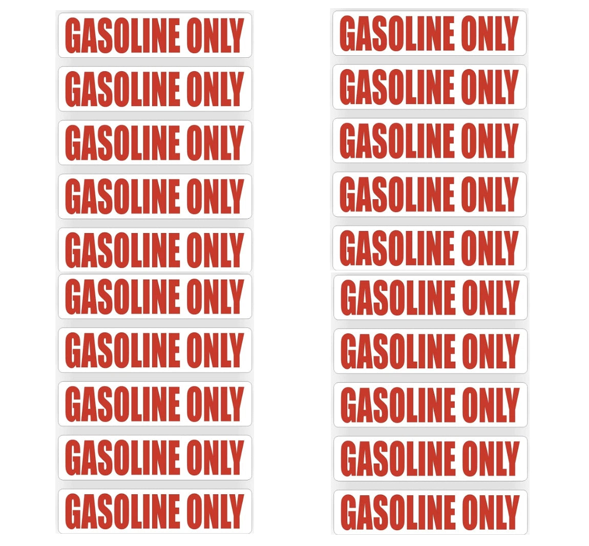 Gasoline Only Fuel Decals for Gas Can Stickers (Vinyl)