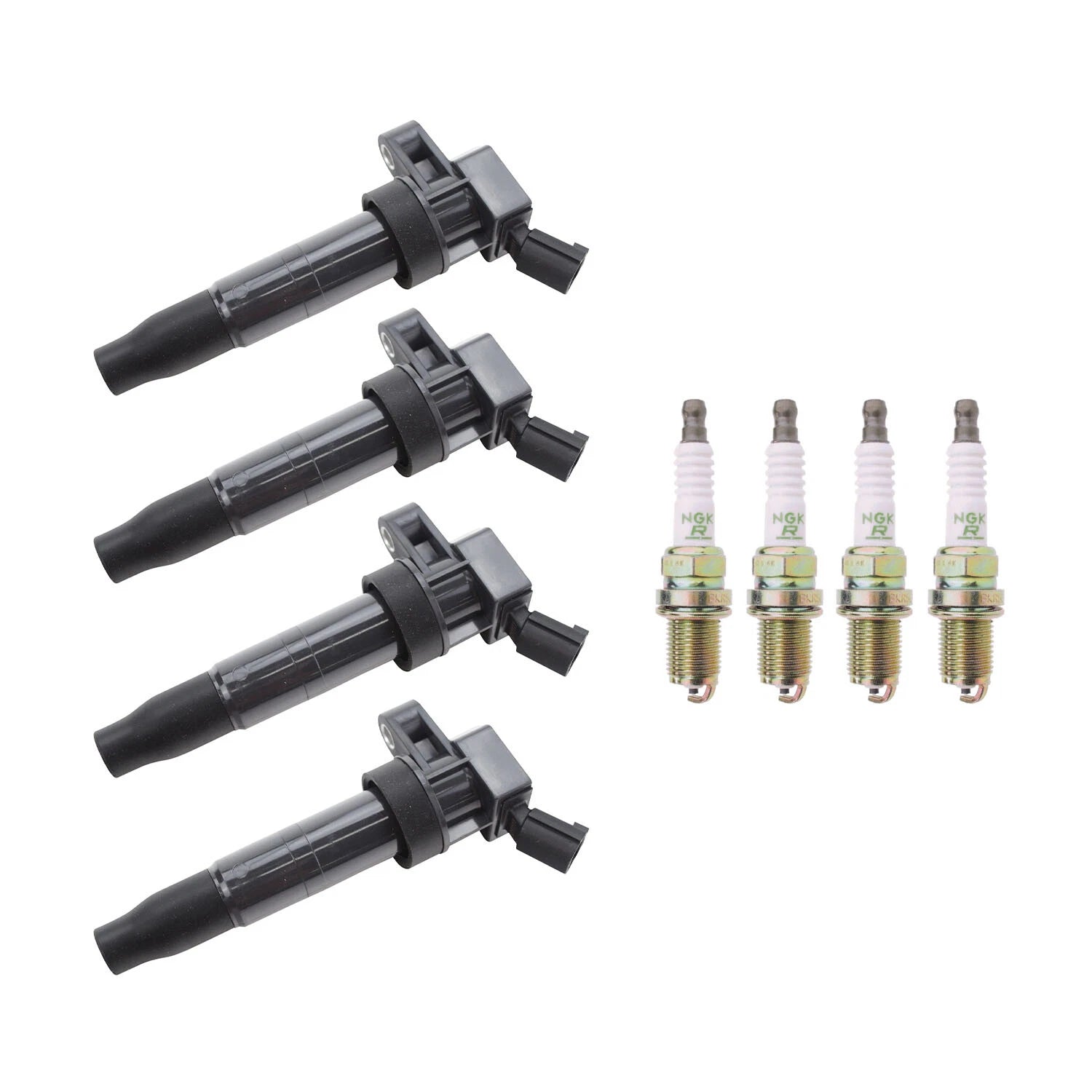 Set of 4 Ignition Coils & NGK Spark Plugs for Kia Rondo (2007–2010)