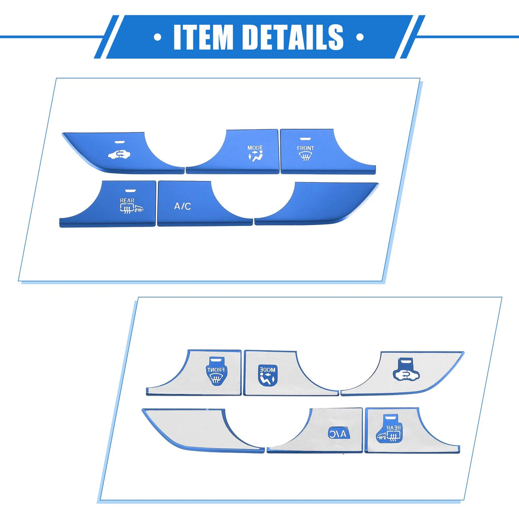 Set of 6 AC Panel Switch Button Cover Trim for Honda CR-V (2023) Blue