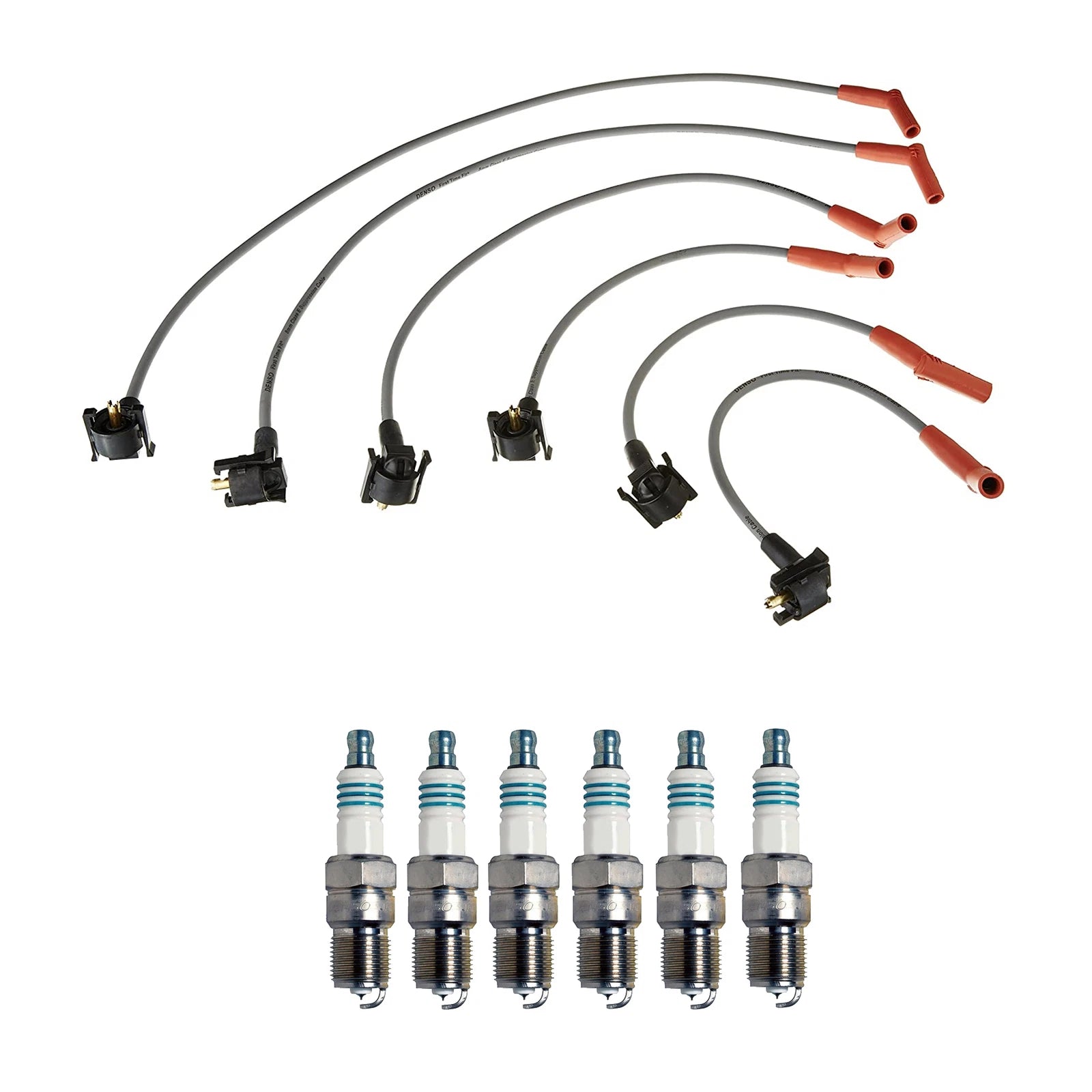 Denso 8mm Wire Set & 6 Iridium Power Spark Plugs for B4000 Navajo (1991–1998)