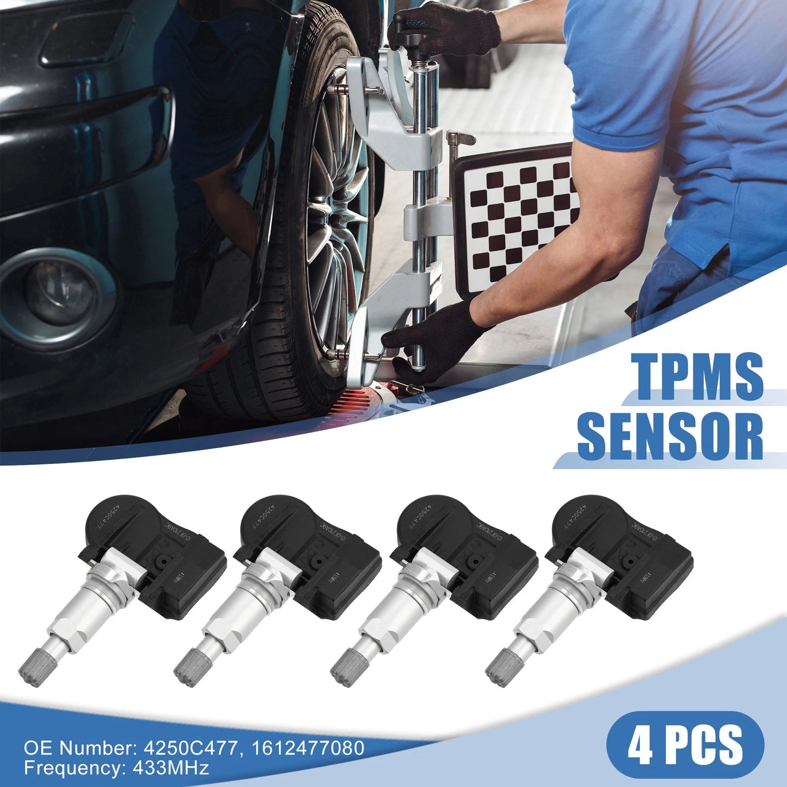 Set of 4 TPMS Sensors 4250C477 433MHz for Mitsubishi 