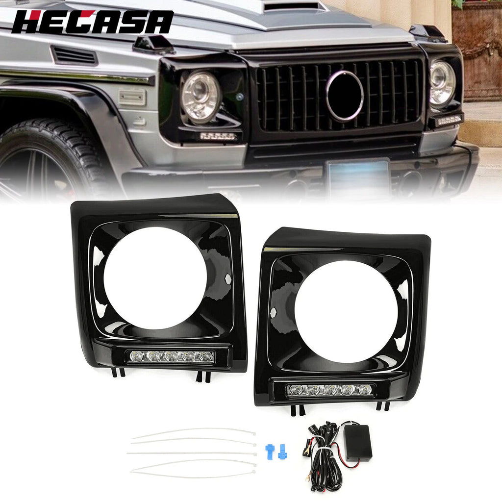Headlight Bezel for Mercedes G500 G63 W463 (1990–2018) with LED DRL