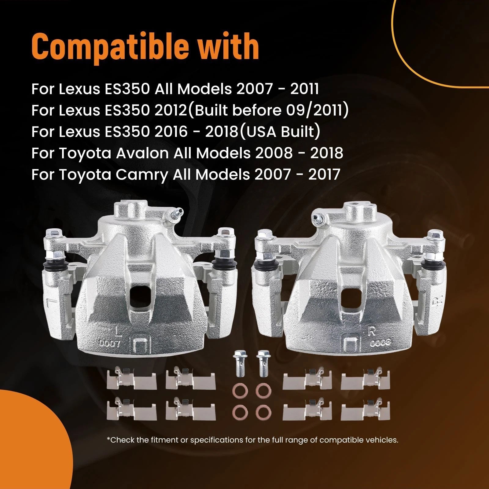 Front Disc Brake Calipers for Lexus ES350 (2007–2012)