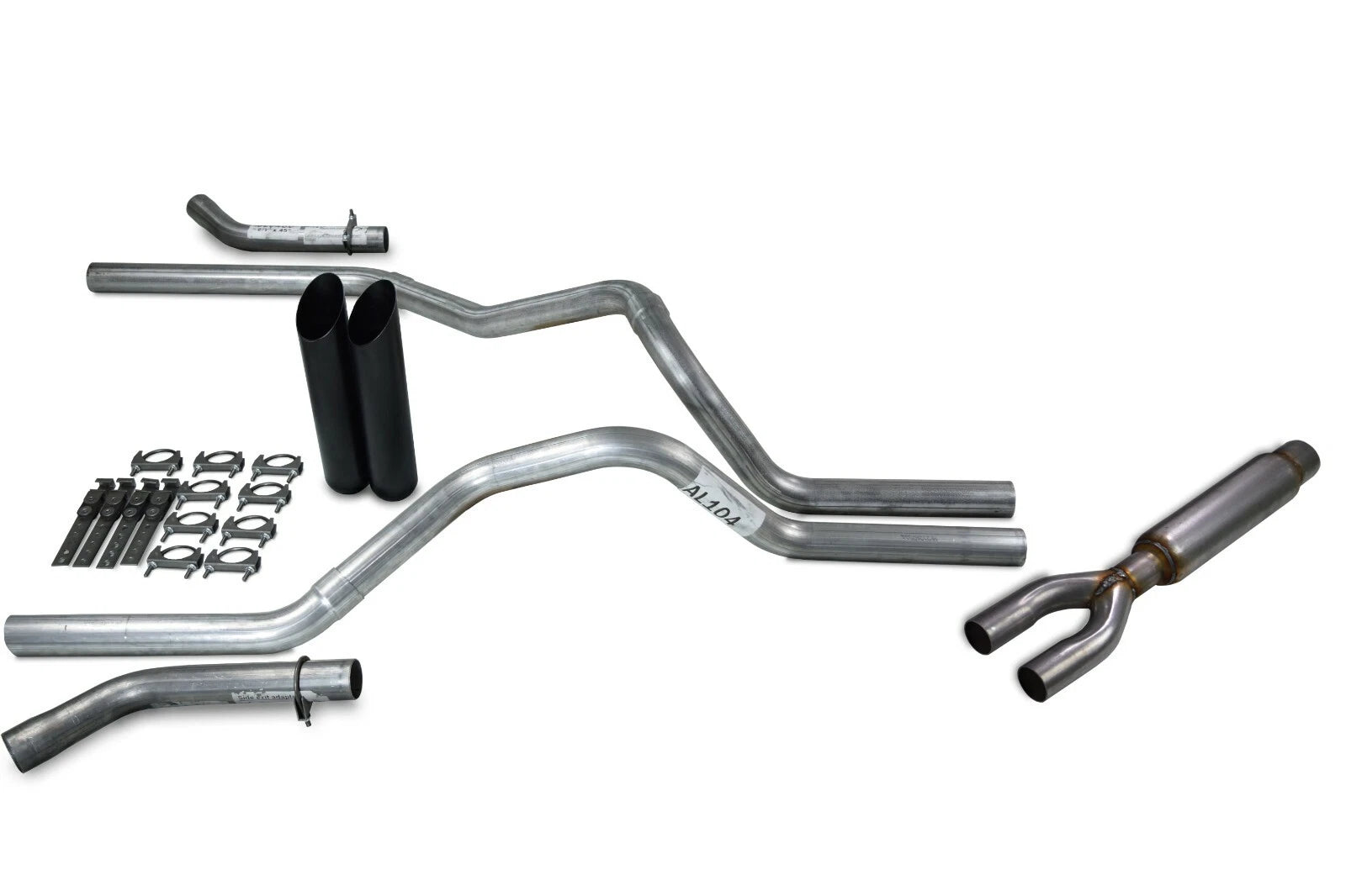 Dual Exhaust Kit for Chevy GMC 1500 (1996–1999) - 2.5" Glasspack, Corner Exit