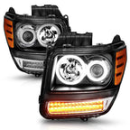 Projector Headlight Set Left Right for 2007-2011 Dodge Nitro Halo Style