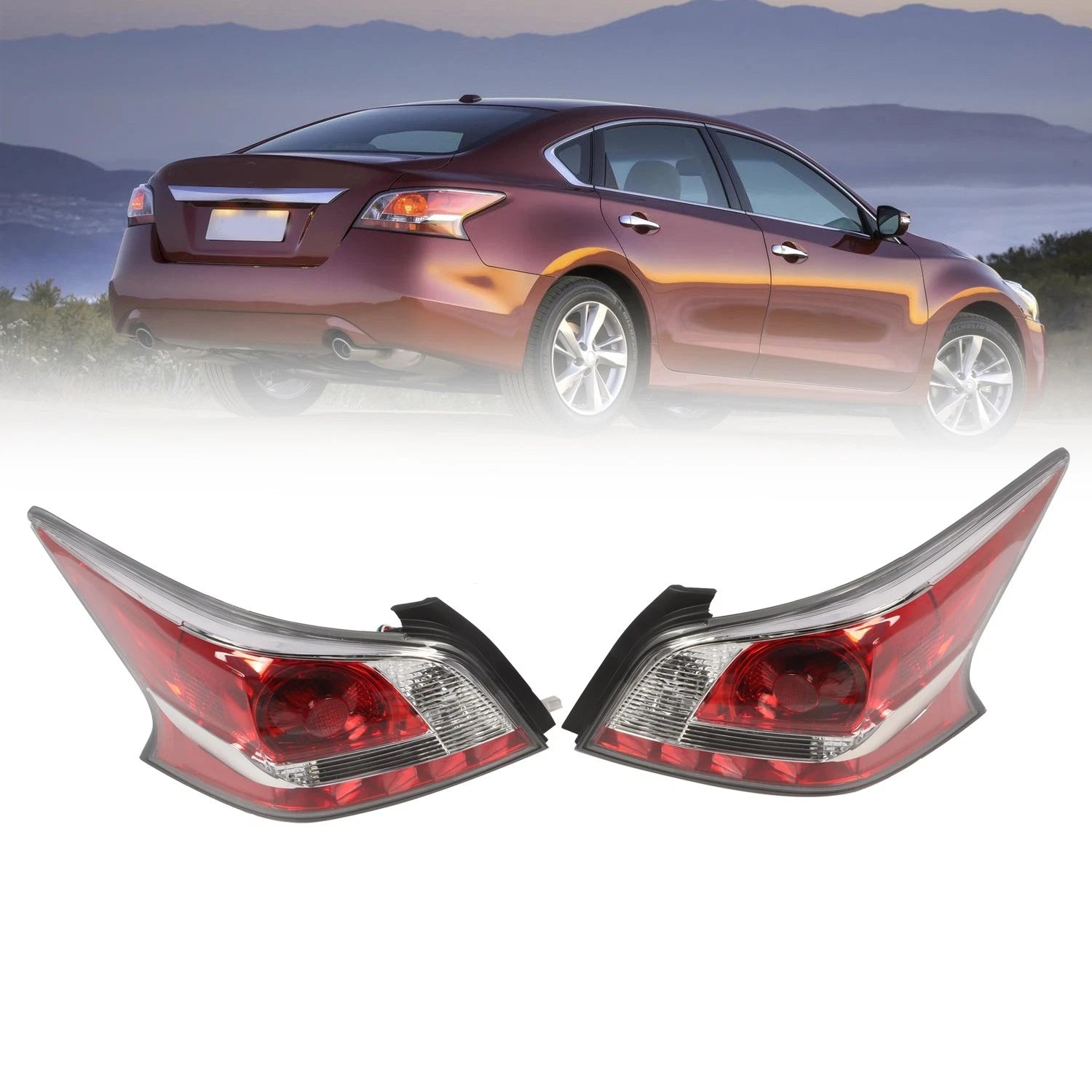 Halogen Tail Lights Left & Right Pair for Nissan Altima Sedan (2013–2015)