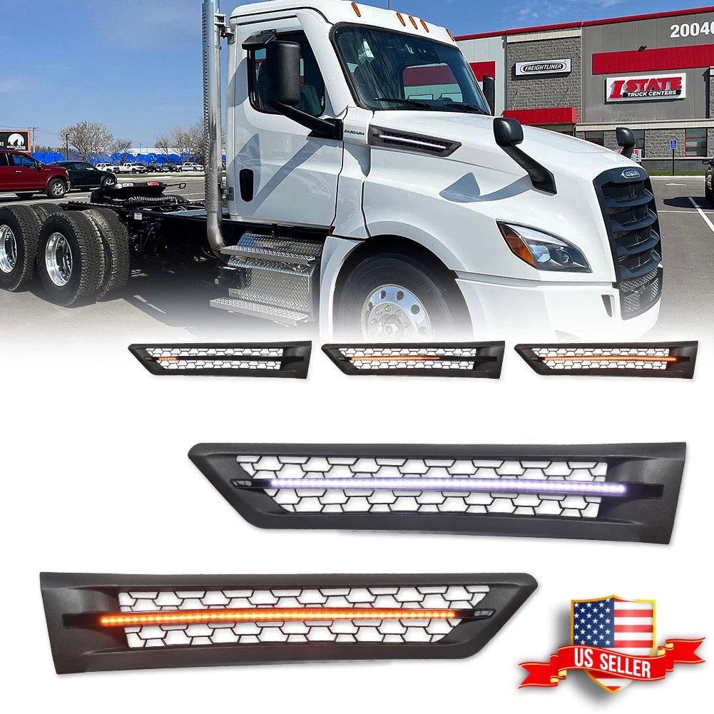 Switchback LED DRL Signal Hood Grille Vent Kit for Freightliner Cascadia (2018–2025)