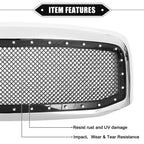 Front Grille Assembly for Dodge - Chrome Silver Tone Gloss Black
