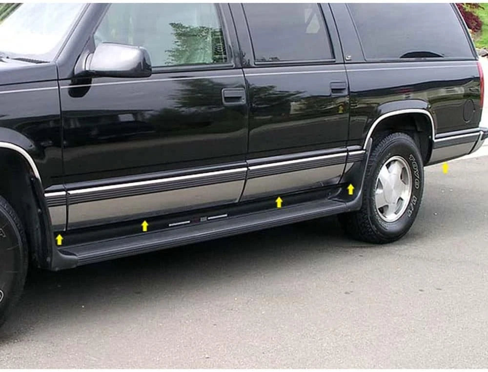 10p Luxury FX Chrome Door Molding (w/o Flares) for 92-99 Chevy Suburban