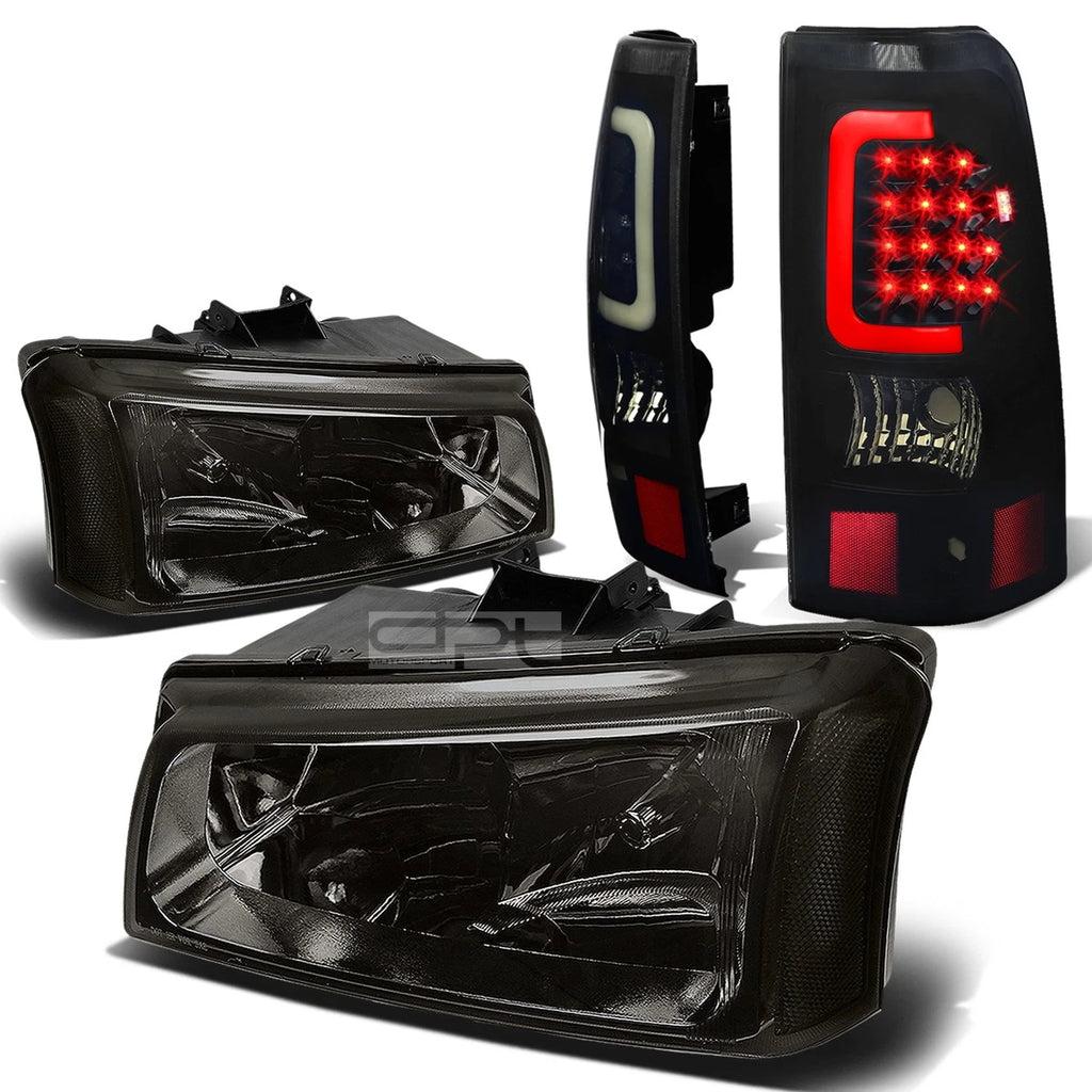 Smoked Clear Signal Headlight + Black Tinted 3D LED Tail Light for Silverado (2003–2007)
