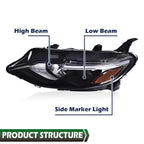 Halogen Headlight for Chevrolet Malibu (2019–2022) Left Driver Side