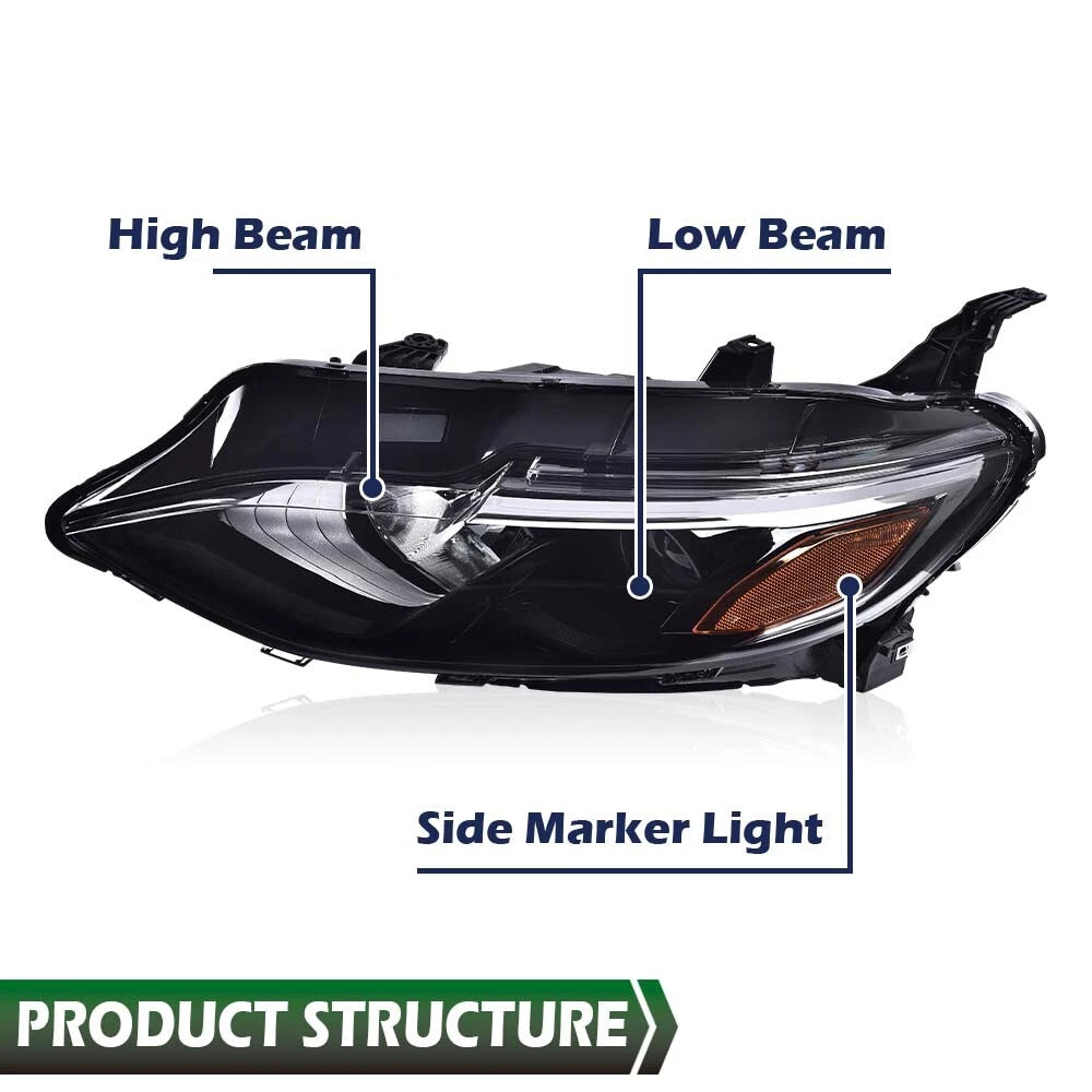 Halogen Headlight for Chevrolet Malibu (2019–2022) Left Driver Side