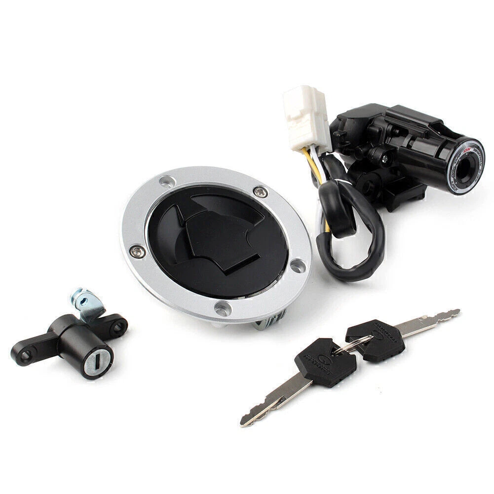 Ignition Switch Gas Cap Cover Seat Lock Key Set for Kawasaki Ninja ZX6R (2013–2018)